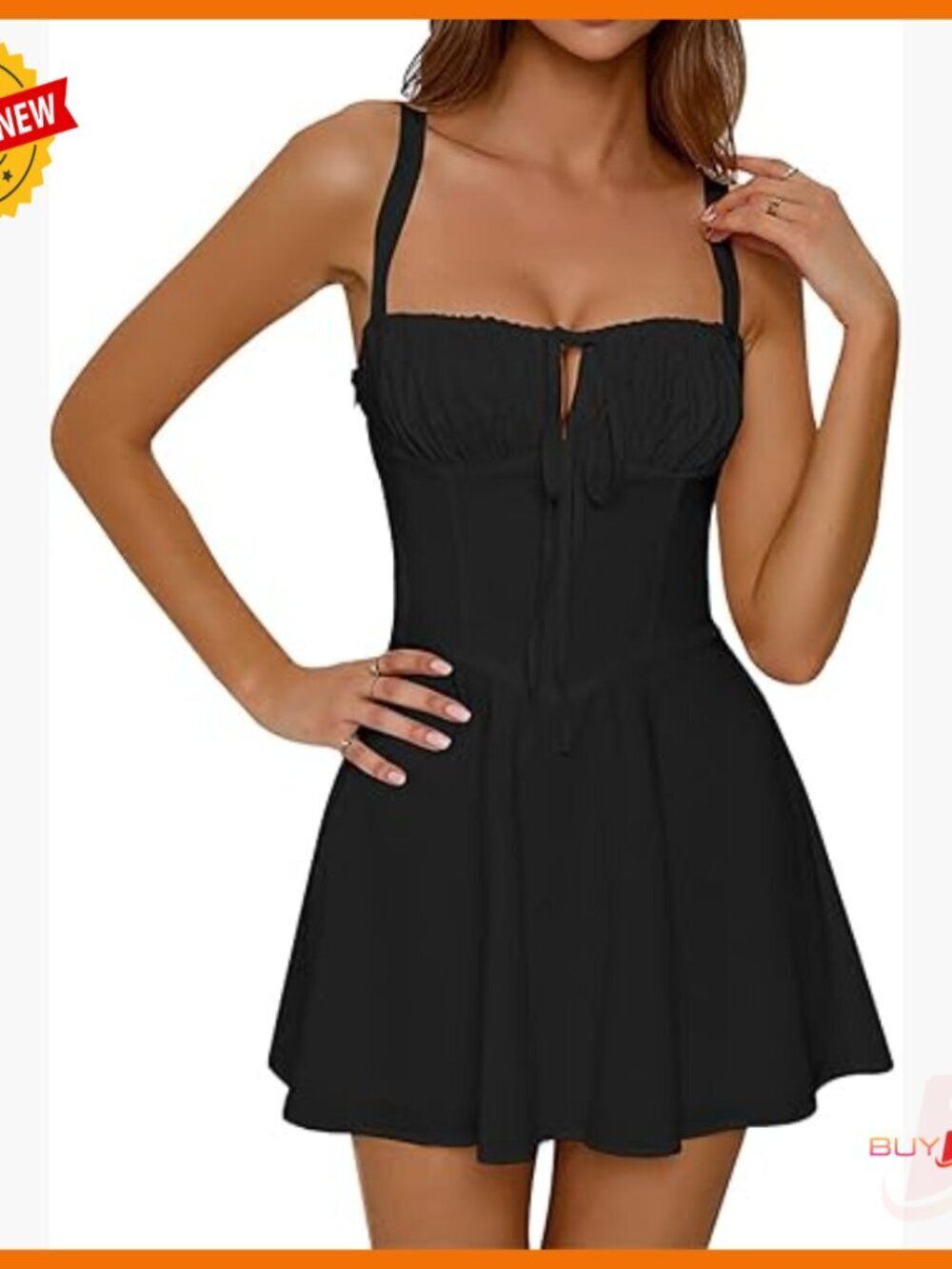 Summer Corset Mini Dress Lace Up Backless A-Line Sundress Party
